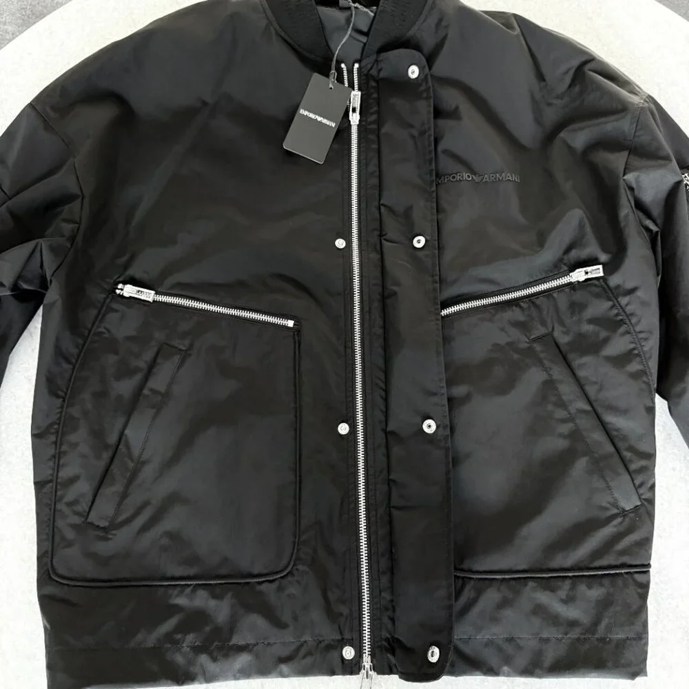 EMPORIO ARMANI Mens Black Nylon‎ Blouson Jacket Size 52, NWT $675